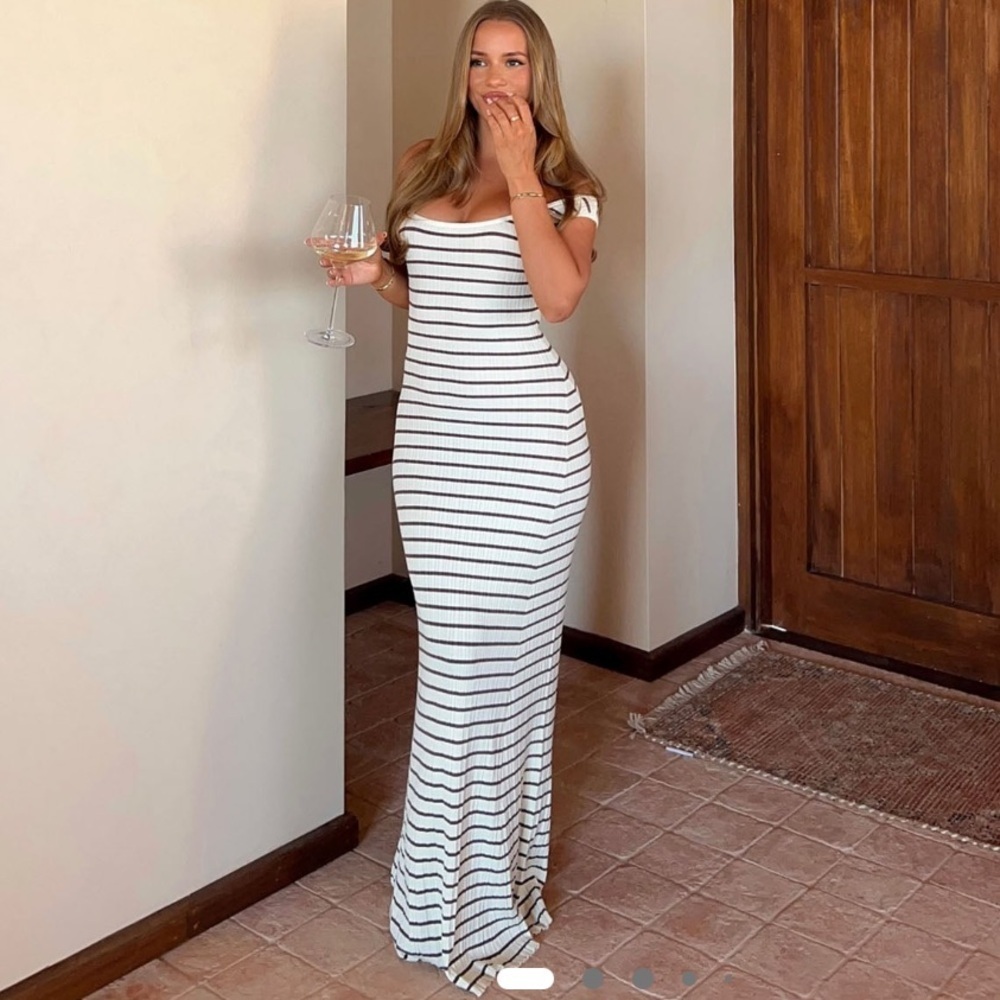 Elegant Striped Maxi Dress